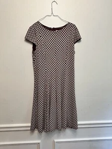 Laura Jeffries Red White Print Fit & Flare Dress Size 14 Casual Office Style - Picture 1 of 8