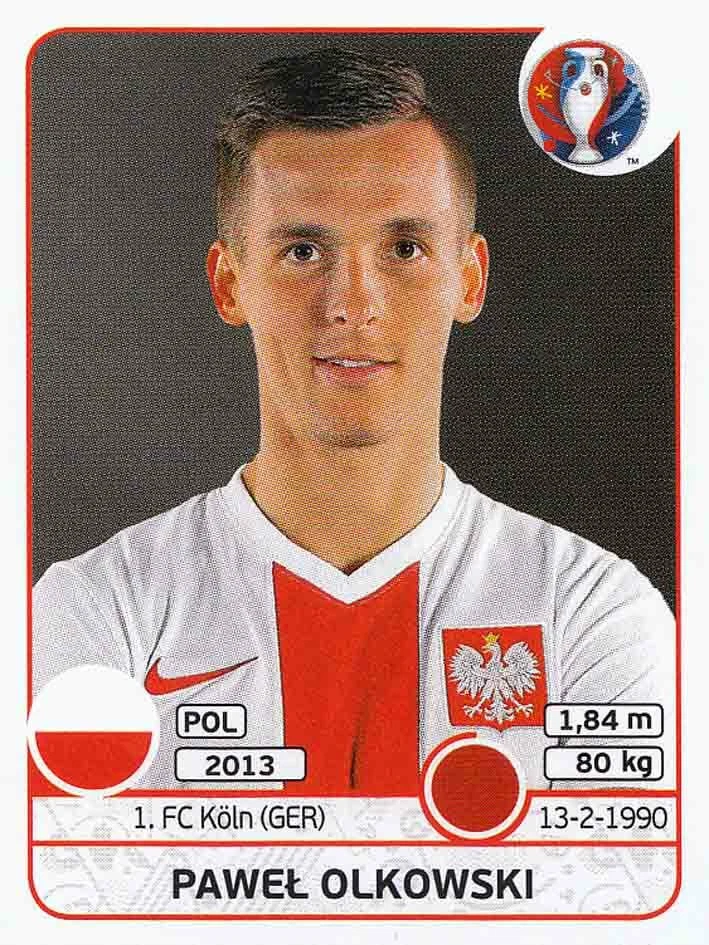 PANINI FUßBALL UEFA EM EURO 2016 FRANCE/FRANKREICH Panini sticker European Football Championship Euro 2016 No. 300 Pavel Olkowski Polska image new product