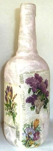 DIY ★ Leuchtflasche ★ beleuchtete Flasche ★ BLUMEN ★ rosa ★ 26cm ★ - Picture 1 of 1