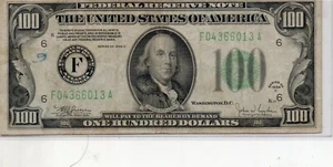 Series 1934-C $100 Federal Reserve Note - F Atlanta Georgia - Picture 1 of 2