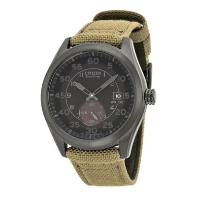 NEW Citizen Eco-Drive Military Black & Canvas Strap 100m Watch BV1085-31E  - Photo 1/2