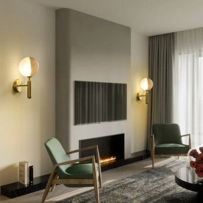 Bedroom Wall Light Glass Wall Lamp Indoor Wall Lighting Hallway Gold Wall Sconce - Image 1 of 4