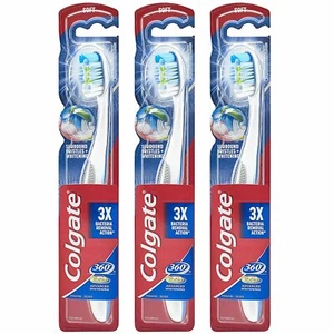 Colgate 360 Soft Toothbrushes w/ Cheek & Tongue Cleaner - 3 Pack - Colors Vary - Picture 1 of 5