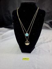 H&M Gold Layered Blue Howlite  Pendant Necklace JUN217