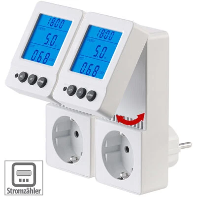 revolt 2er Energiekostenmesser und Stromverbrauchzähler mit aufklappbarem - Bild 1 von 4