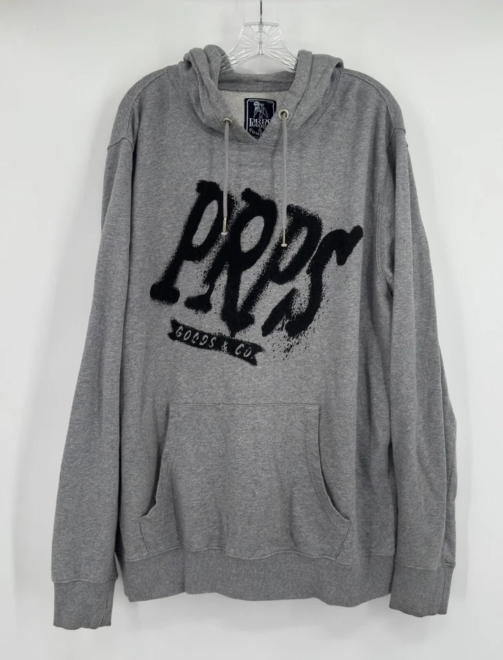 PRPS Para Hombres Gris Graffiti Logo Ropa de Calle Manga Larga Pullover Sudadera con Capucha Talla 2XL Foto 1 de 4