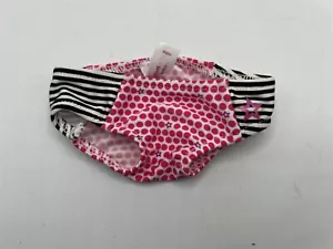 American Girl 18" Puppe Badeanzug Unterteil schwarz weisse Streifen mit rosa Tupfen - Bild 1 von 3