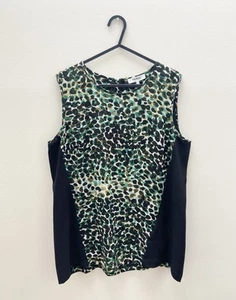 Nicole Farhi Top Medium 10 Leopardenmuster schwarz grün - Bild 1 von 3