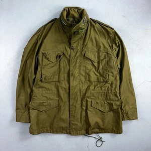Vintage US Army M65 Field Jacket Mens Large Long Olive Green Military Coat 70s - Picture 1 of 19