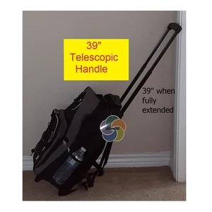 Carry On Backpack with wheels Rolling Backpack Travel Backpack - Black - Picture 1 of 21