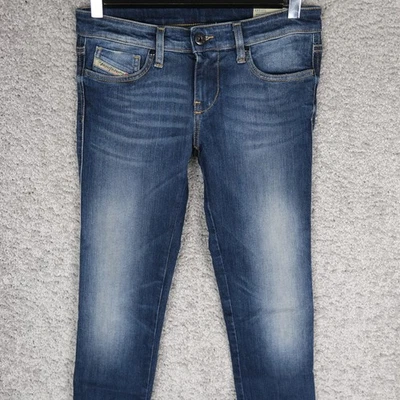 DIESEL JEANS SKINZEE LOW KXA19 STRETCH SLIM SKINNY BLUE KID 14Y / W27 L32  ITALY - Image 1 of 4