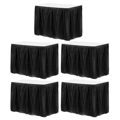 5 faldones de mesa de plástico negro 29 pulgadas x 14 pies para mesa rectangular Foto 1 de 4