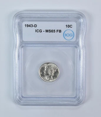 1943-D Mercury Dime MS65 FB ICG *4373 - Image 1 of 4