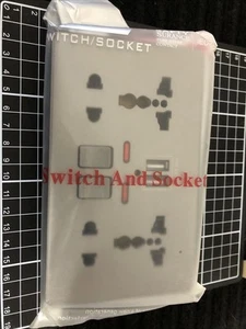 Enchufe e interruptor de receptáculo estilo euro con USB 120-240 - Imagen 1 de 4