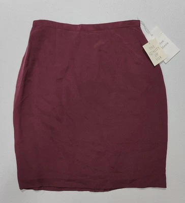 Hugo Buscati Collection Women's Maroon 100% Silk Pencil Skirt Size 2. Waist:23in - Image 1 of 4