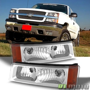 Fits 03-06 Chevy Silverado /Avalanche Clear Bumper Signal Lamp Lights Left+Right - Picture 1 of 1