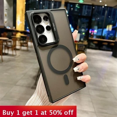 For Samsung Galaxy S25 Ultra S24 FE Shockproof Magnetic Phone Case w/Lens Cover - Image 1 of 4