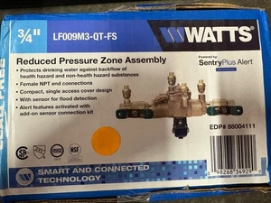WATTS LF009M3-QT-FS 3/4” Reduced Pressure Zone Assembly BACK FLOW PREVENTOR - Picture 1 of 2