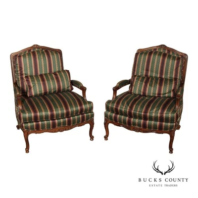 Sherrill家具法国路易十五风格一对Bergere扶手椅 — 第 1/4 张图片