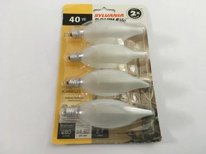 Sylvania Double Life 40w 120v 4 B-10 Bulbs Sealed For Chandeliers Wall Sconces - Picture 1 of 4