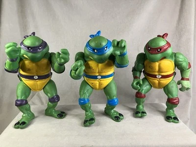 3 figuras de acción vintage Teenage Mutant Ninja Turtles Giant 13" TMNT 1989 Foto 1 de 4