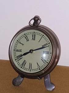 Prestige 1988 Bronze Color Metal Quartz Clock With Stand - Picture 1 of 6