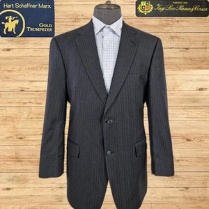 Hart Schaffner Marx Gold Trumpeter Loro Piana Mens 41R Wool Pinstripe Sport Coat - Picture 1 of 7