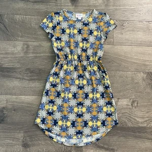Lularoe Disney Donald Duck Geometric Girls Size 10 Mae Dress - Picture 1 of 6