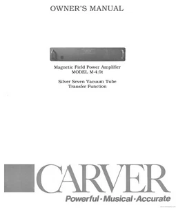 Carver CT-17 Tuner Instructions Owners Manual - Picture 1 of 1
