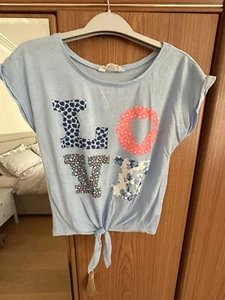 H&M Blue Love Top Age 12-14 - Picture 1 of 5