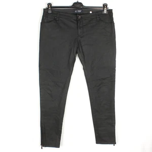 ARMANI JEANS Women Trousers Size W31 L28 Stretch Black Zip Fly Ankle Zip k8016 - Picture 1 of 8