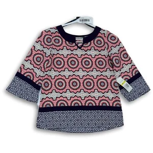 My Michelle Girls Multicolor Geometric Print Long Sleeve Blouse Top Size Medium - Picture 1 of 4