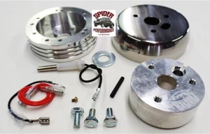 64-66 Chevrolet Volante Pulido 5-6 Tornillos Buje Adaptador Kit Instalación - Imagen 1 de 2