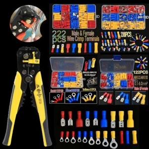 258/122PCS Insulated Assorted Electrical Wiring Connectors Crimp Terminals Kits - Picture 1 of 35