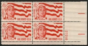#1199 4c Girl Scouts, Plate Block [27218 LR] Mint **ANY 5=FREE SHIPPING** - Picture 1 of 1