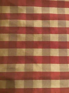 Kravet Basics Small Check/Plaid 100% Silk Taffeta Fabric Red & White -6 Yards - Picture 1 of 3