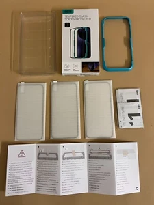 3 x ESR Tempered Glass Screen Protectors for iPhone 15 & 16 +Easy Install Tool!! - Zdjęcie 1 z 11