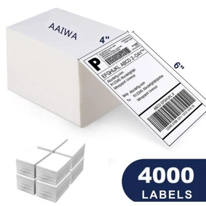 4000 etiquetas de envío térmico directo plegables con ventilador para impresoras enrollables y cebra - Imagen 1 de 12