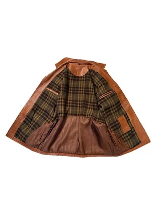 Vintage Nappa Leather Harrods Knightsbridge Coble European Coat Size 54 Women - Image 1 of 4