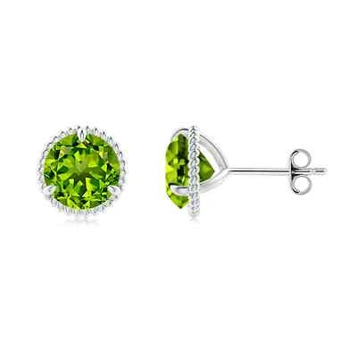 Aretes martini peridoto natural ANGARA en plata para mujer (talla-7 mm) Foto 1 de 4