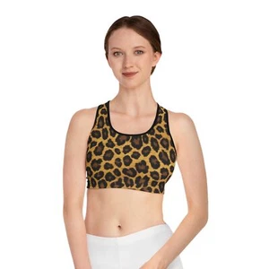 Reggiseno sportivo, stampa leopardata - abbigliamento sportivo attivo, reggiseno fitness, palestra, taglie forti - Foto 1 di 5