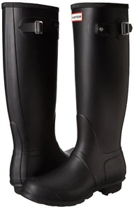 NEU Hunter Tall Original REGEN wasserdichte Damenstiefel schwarz matt Größe 10 - Bild 1 von 7