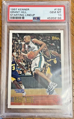 1997 Kenner Starting Lineup GRANT HILL HOF PSA 10 POP 4 - Image 1 of 2