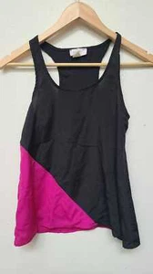 Aqua Girls Dance Tank Top Medium 6T to 8T Black Pink Racerback Sleeveless Shirt - Picture 1 of 4