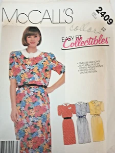 McCall's 2409 Ladies Belted Dress sewing pattern Size 12 Envelope Damage - Picture 1 of 11