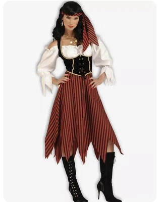NUEVO Disfraz de Halloween Bucanero Belleza Pirata Doncella Mujer Fortuna Adulto Talla 6-14 Foto 1 de 4