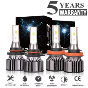 9005 H11 LED Headlight Bulbs High Low Beam 6500K White For Lincoln LS 2003-2006 - Picture 1 of 13