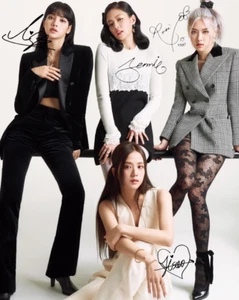 BLACKPINK ALL MEMBER 4 SIGNED AUTOGRAPHED REPRINT 8X10 COLOR PHOTO POSTER LISA - Picture 1 of 1