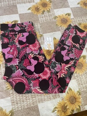 Lularoe TC Tall Curvy Leggings Disney Minnie mouse pink paisley super rare NWT Foto 1 de 4