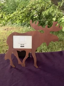 MOOSE Cabin Rustic Metal Photo Picture Frame by Veritas BRAND NEW ❤️sj10m6 - Picture 1 of 9